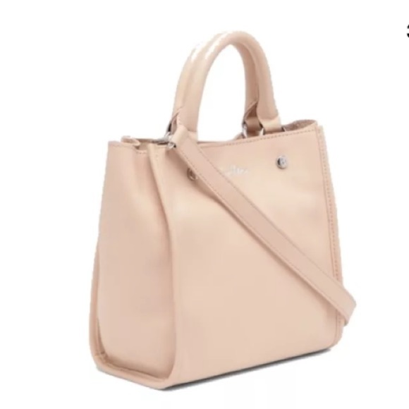 $178 Sam Edelman Small Leather Tote Pink Dual Staps or Shoulder or Cross Body - Picture 4 of 13